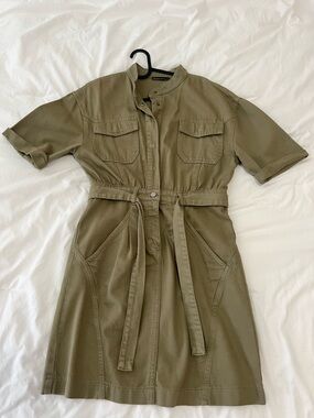 Trendyol Olive Green Utility Mini Dress